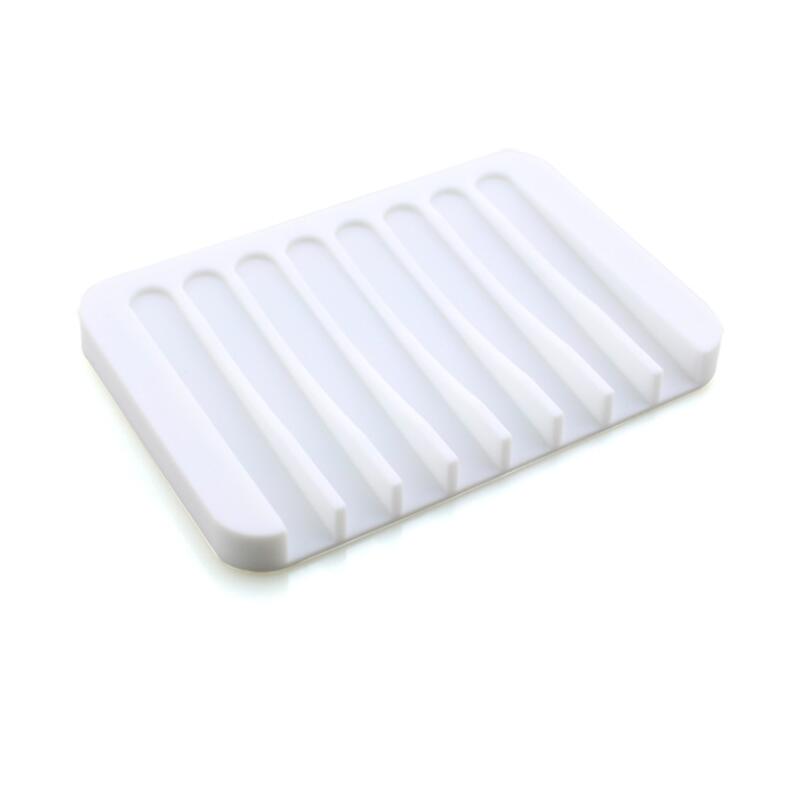 Bathroom Silicone Flexible Soap Dishes Storage Holder Soapbox Plate Tray Drain Creative Bath Tools Soap Dishes