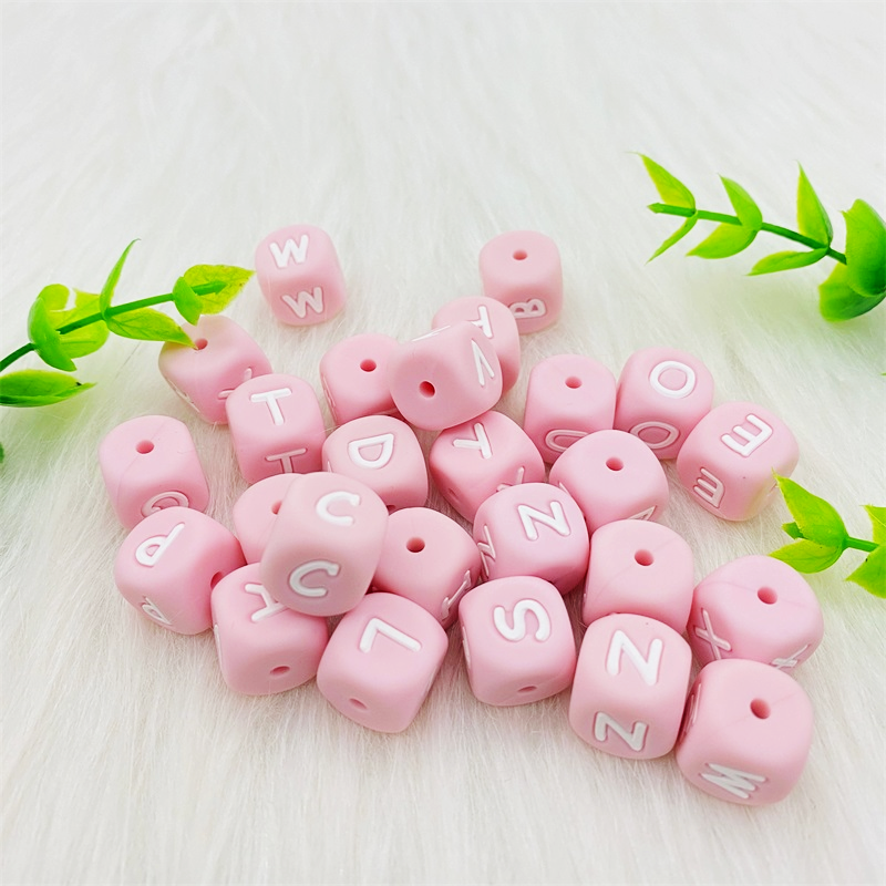 100/300/500pcs Silicone letters Beads 12mm colourful Baby Teethers Beads Chewing Alphabet Bead For DIY Personalized Name