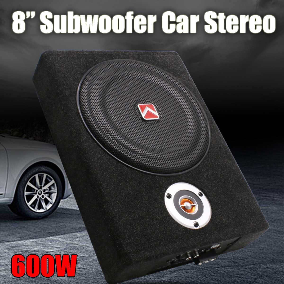 8 Inch 600W Under-Seat Car Subwoofer Modified Speaker Stereo Audio Bass Amplifier Subwoofers Car Audio Auto Speakers