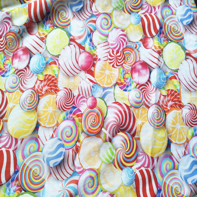 145cm Wide Beautiful Dress Fabric 100% Cotton Fabric Colourful Candy Printed Cotton Dress Fabric DIY Sewing Girl Clothing Skirt