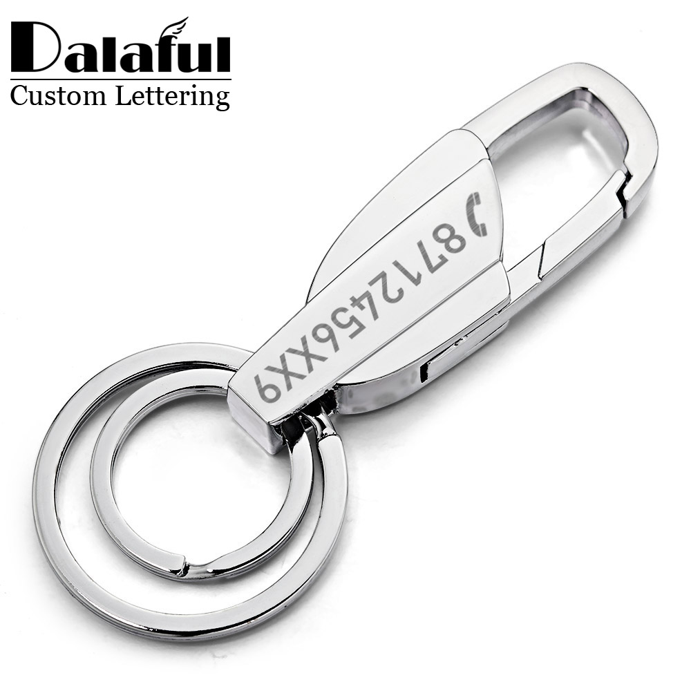 Custom Lettering Keychains Stainless steel Keyrings Metal Engrave Name Customized Logo Key Chain For Car Women Men gift K372
