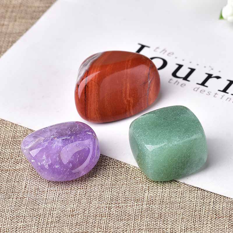 Natural Seven Chakra Stone 7Colors Set Yoga Chakra Irregular Reiki Healing Crystals Stone Polished Individual Stones Comfortable