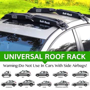 Universal Car Roof Rack 60KG Loads Auto Outdoor Roof Top Luggage Baggage Carrier Soft Rack Surfboard Foldable Roof Rack Pads