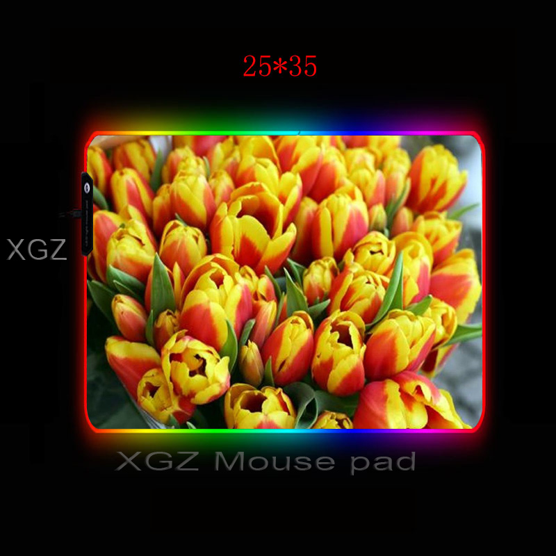 XGZ Barge RGB Mouse Pad Lock Edge Anime Fragrant Yellow Flower Office Computer Keyboard Desk Mat Natural Rubber Anti-Slip Xxl