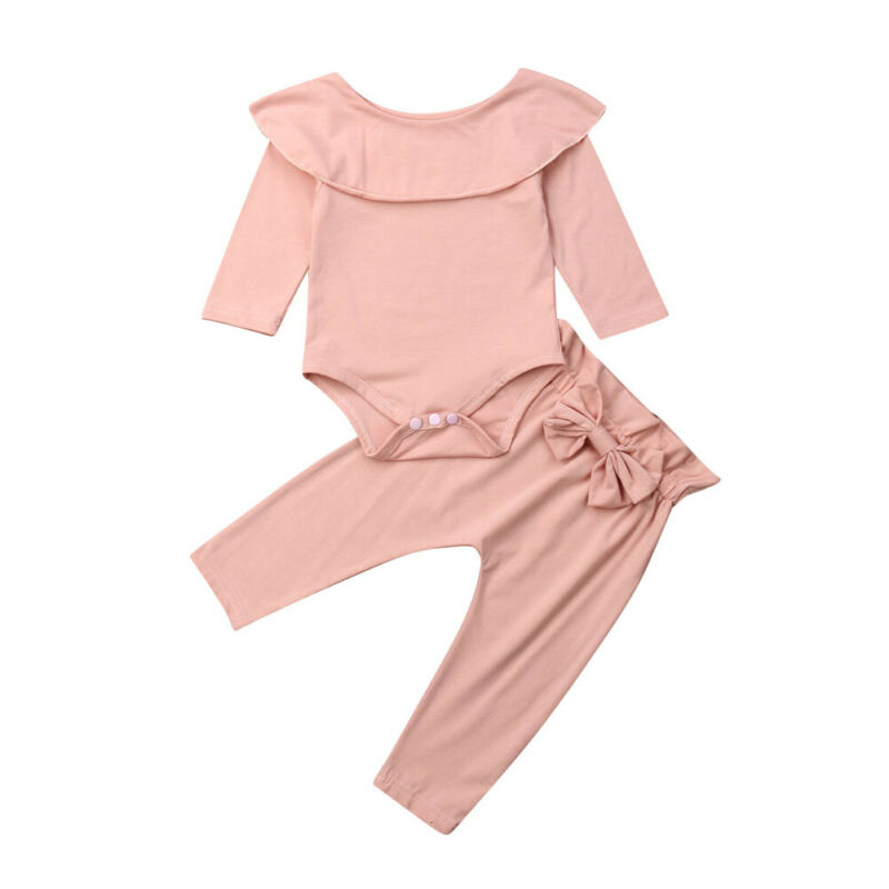 newborn baby girl two pieces set ruffle collar long sleeve top pant suit infant children girl clothing set