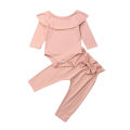 newborn baby girl two pieces set ruffle collar long sleeve top pant suit infant children girl clothing set