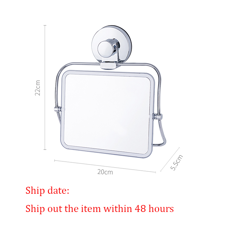 Chrome Bath Mirrors Strong Suction Hook No Drilling Bathroom Accessories Product