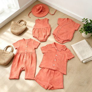 Muslin Fabric Summer Baby Clothing Collection Set
