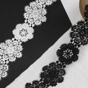 Lace Fabric New 5.5cm Flower Black White DIY Crafts Sewing Supplies Decoration Accessories For Garments Flower Lace Trim