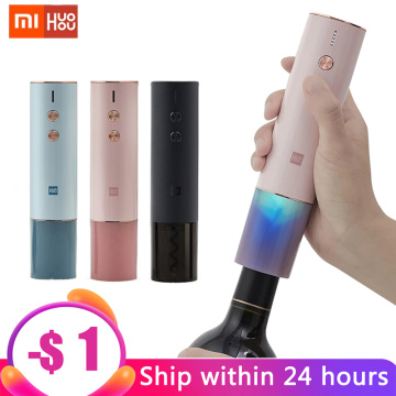 Xiaomi Huohou Colorful Red Wine Bottle Opener Electric Corkscrew Foil Cutter Cork Out Tool 6S Open 500MAh Batte