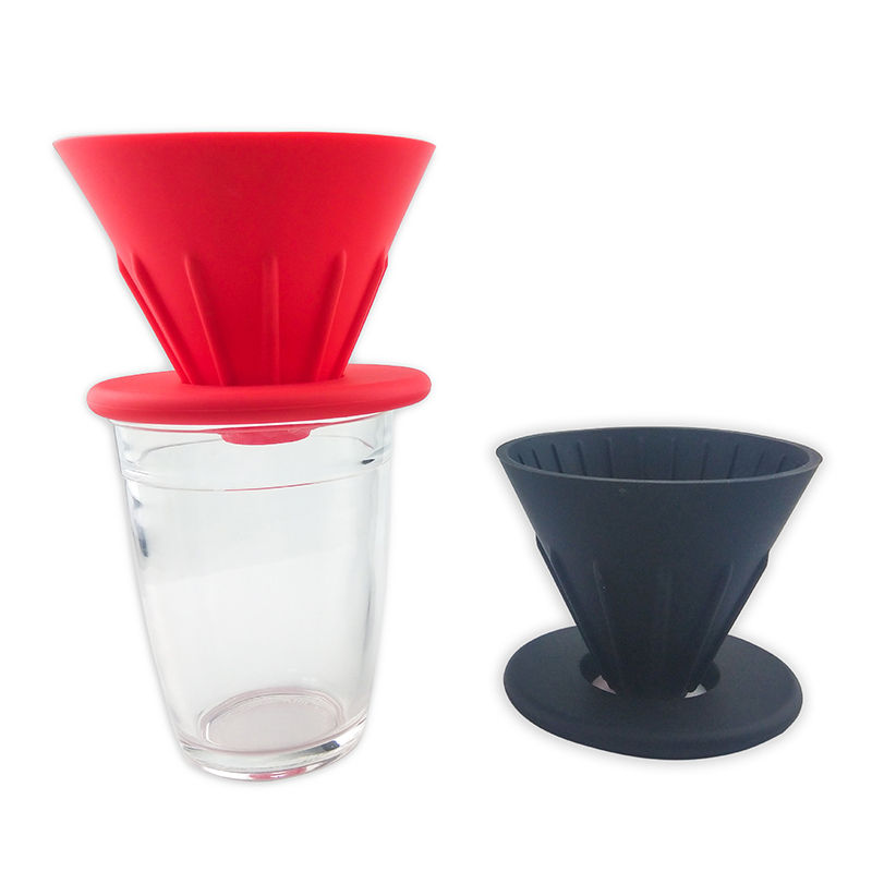 Rainbow Sugar Color V60 Coffee Drip Filter Cup Barista Silica Reversible Foldable Outdoors 1-2 People Coffee Dripper Filter Cup