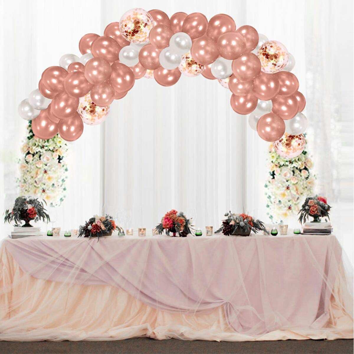 132 Pcs Latex Balloon Chain Arch Clips Macaroon Balloons Accessories Holder Birthday Party Balloon Arch Kit Wedding Party Decor