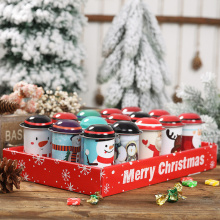 Christmas Large Capacity Candy Tin Box Iron Storage Can Christmas Party Santa Claus Snowman Candy Cans Children Gift Sweets Box