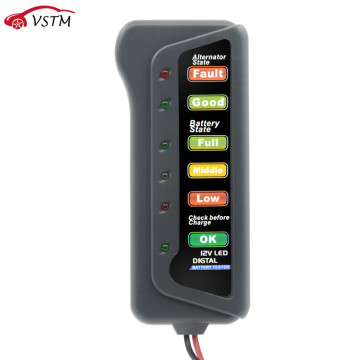 12V Automotive Car Battery Tester LCD Digital Test Analyzer Auto System Analyzer Alternator Cranking Check