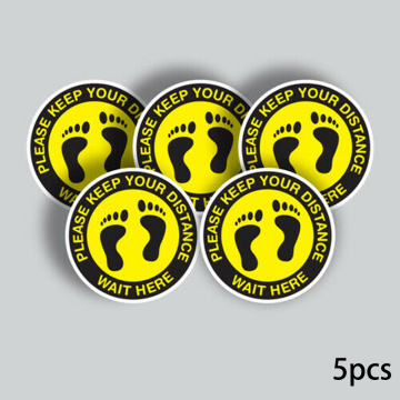 Floor Sticker Graphics Tools Yellow Customers Accessory 5Pcs Distancing