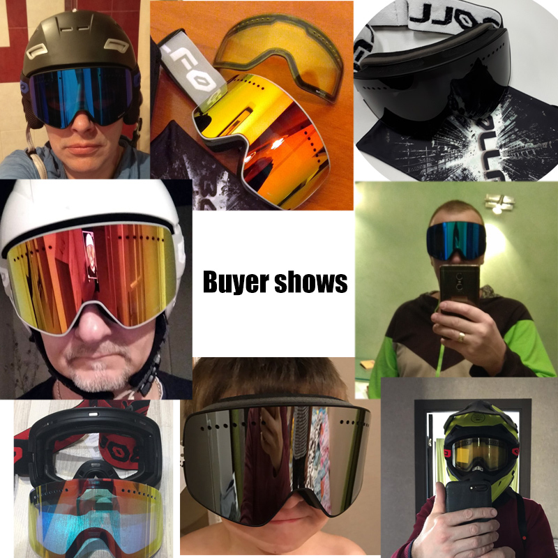Magnetic Double Layer Polarized Lens Ski Goggles Anti-fog UV400 Snowboard Skiing Goggles for Men Women Ski Glasses Eyewear