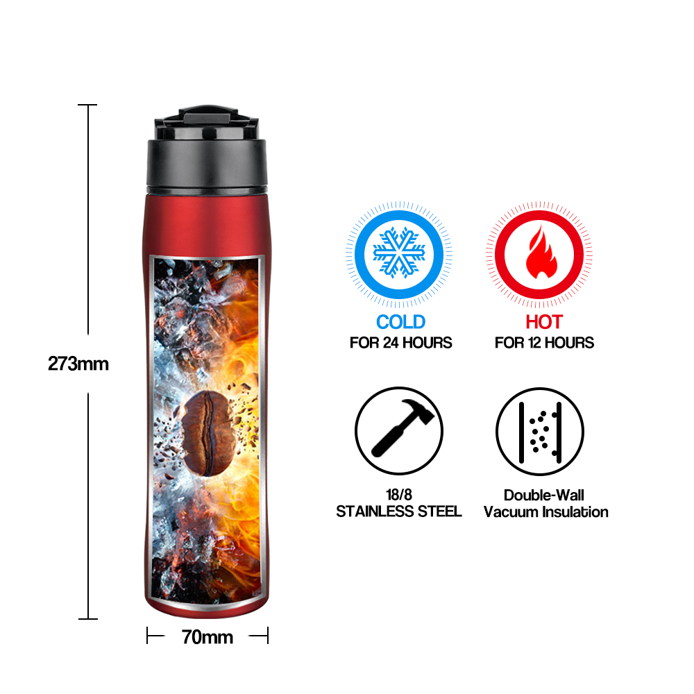 350ML Portable French Press Pot Insulation Stainless Steel Filter For Tea and Coffee Creative cafeteira Vacuum Flasks & Thermose