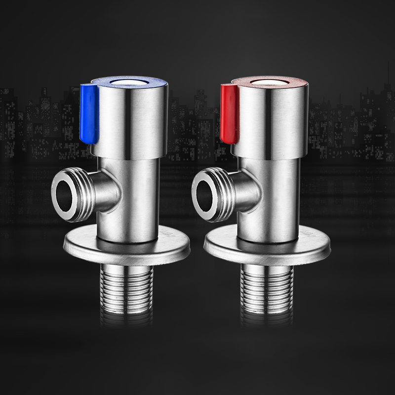 Angle Valve Stainless Steel Hot Cold Water Triangle Valve G1/2 Thread Filling Valve Toilet Sink Water Heater Bathroom Accessorie