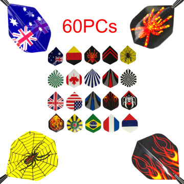 60Pcs Mixed Style Dart Flights Set Darts Accessory Darts Wing Tail Nation Flag Dart Flights Set