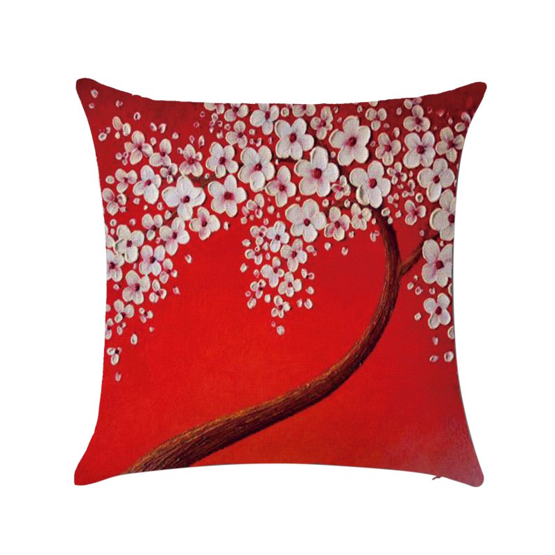 45*45cm Sofa Waist Flower Cotton Linen Decor Pillow Cushion Case.Pillow Shell Square Living Room Home Decor