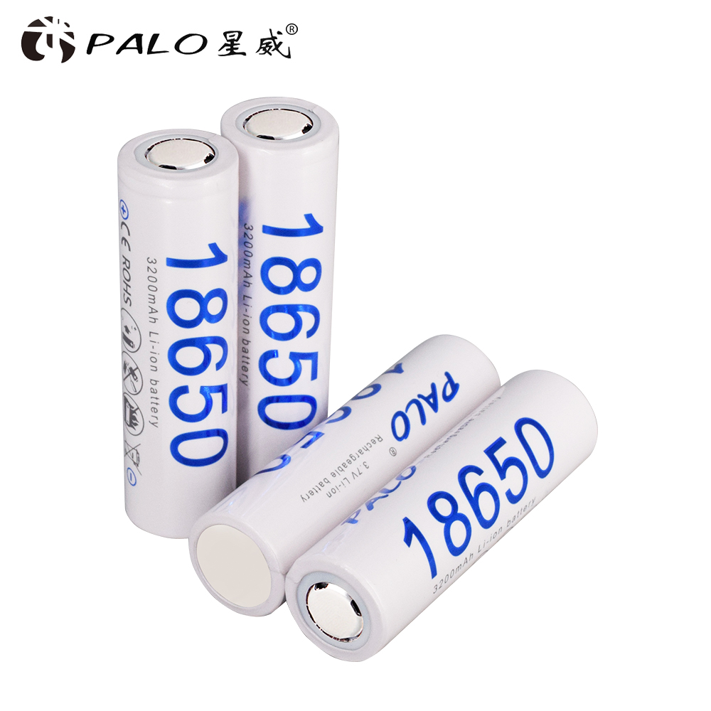 PALO 18650 Battery 3.7v 3200mah NCR18650 Lithium Li-ion Rechargeable Battery 18650 For Flashlight batteries(NO PCB)