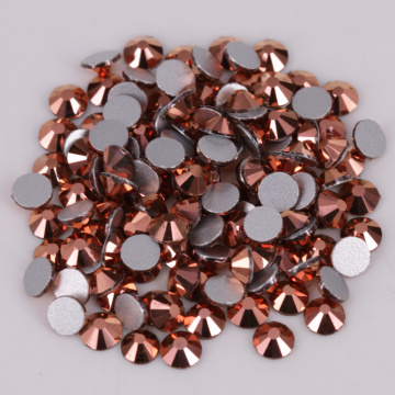High Quality ss3-ss30 Rose Gold Glue On Flat Back Crystals / Non Hotfix Rhinestones