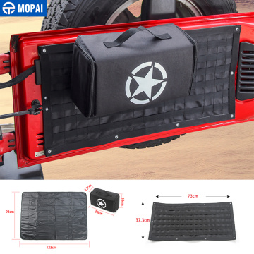 MOPAI Canvas Car Interior Tailgate Storage Bag & Camping Mat Cargo Organizer Bag Saddlebag for Jeep Wrangler JK JL Car Styling