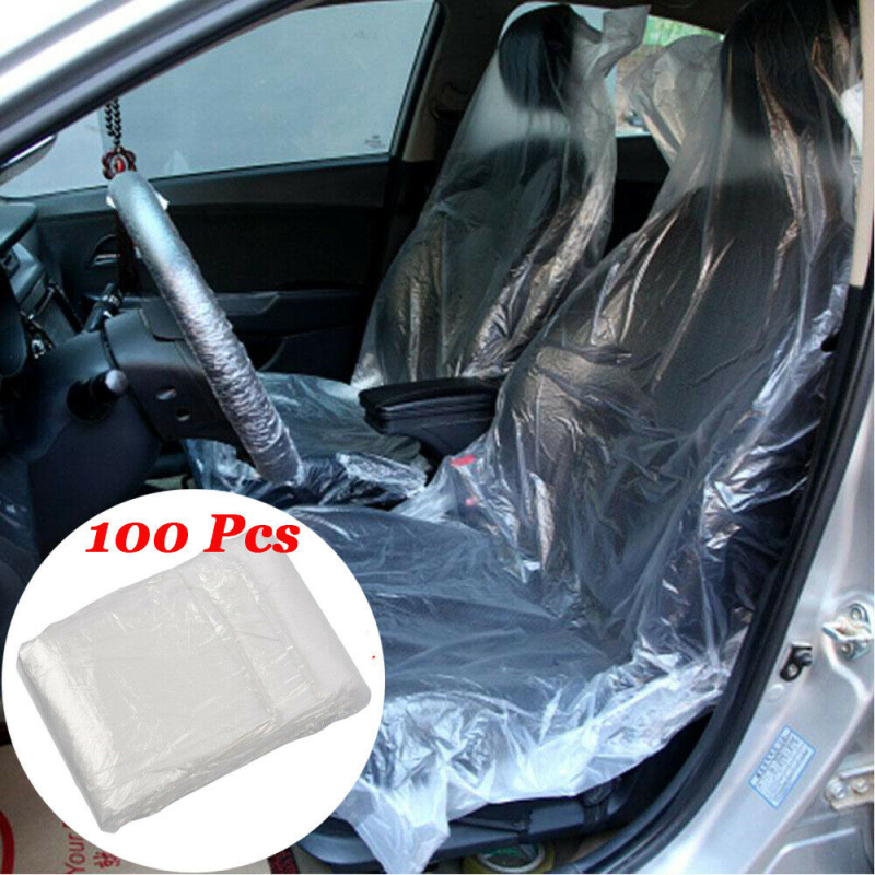 100PCS Disposable Car Seat Covers Vehicle Maintenance Beauty Automotive Plastic Car Seat Covers Auto Product Car Accessories