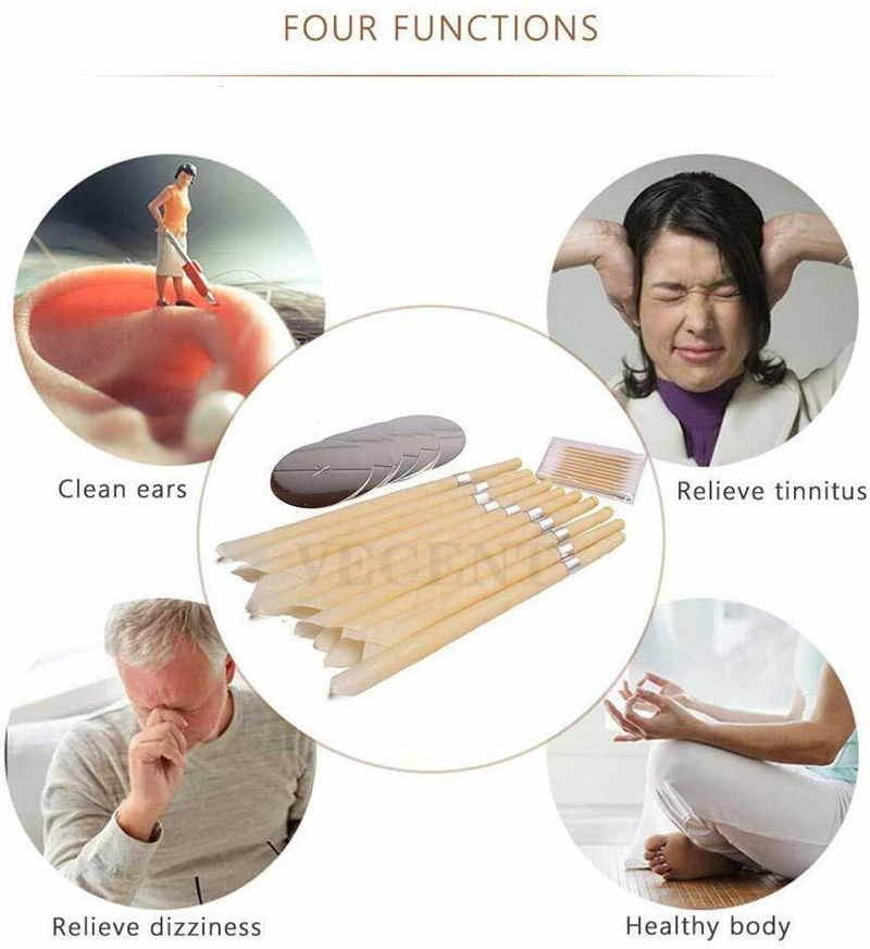 10pcs Ear Candles Ear Wax Clean Removal Natural Beeswax Propolis Indiana Therapy Fragrance Candling Cone Candle Relaxation