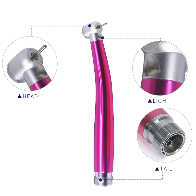 1 Set 4 hole Dental Air Turbine Denttist Equipment Tools With LED lowspeed dental highpiece