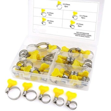 40 Piece 8-29mm Key-Type Adjustable Hose Clamp Assortment Kit