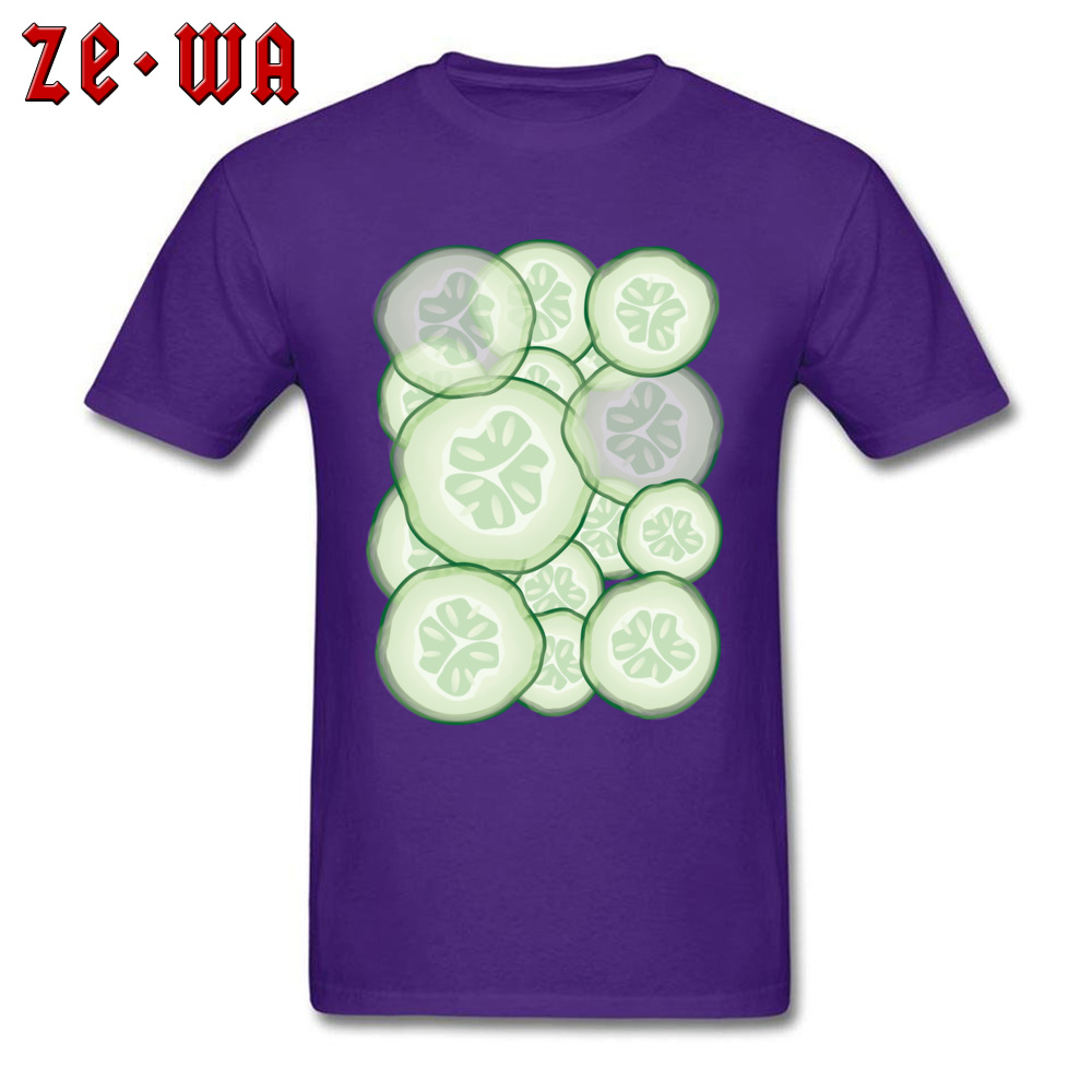 Cucumber slices 2018 New Fashion Short Sleeve Family Top T-shirts 100% Cotton O-Neck Male Tops & Tees T-Shirt Summer/Autumn Cucumber slices purple