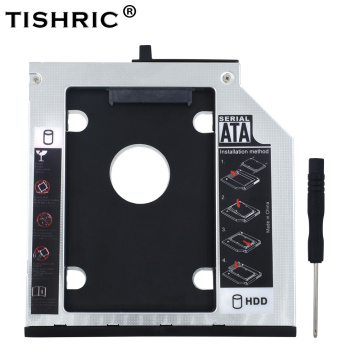 TISHRIC Aluminum 2nd HDD Caddy 9.5mm SATA 3.0 2.5
