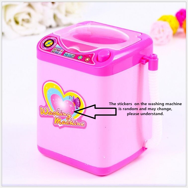 Mini makeup brush cleaning electric pink washing machine toys pretend play kids toys children Furniture Toys Children's day gift