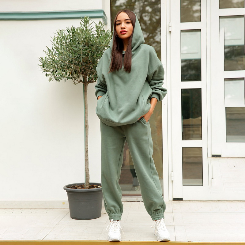 Two Piece Outfits Oversized Hoodie and Pants Casual Sport Suit Winter Two Piece Set Woman Set Autumn Women's Tracksuit 2020 New