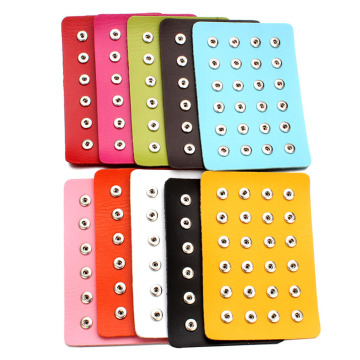 New Snap Jewelry 12MM Snap Button Display 10 Colors Black Leather Snap Display for 24pcs & 88pcs Snap Buttons Display Holder