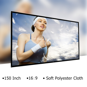 150 Inch Projector Screen 16:9 HD Foldable Projection Screen Anti-Crease Rear Front Projection Movies Screen for Home Theater