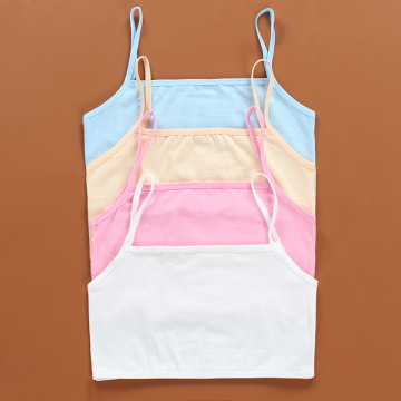 4Pc/lot Kids Underwear 100% Cotton Girls Tank Top Candy Color Undershirt Girls Singlet Baby Camisole Bra Tops Sport