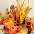 Artificial Flower Mixed Maple Leaves Barley Pumpkin Basket Table Centerpieces Autumn Harvest Thanksgiving Decorations