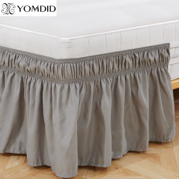 Hotel Queen Size Bed Skirt White Bed Protection Pad Cover without Surface Elastic Band Single Queen King Easy On/Off Bed skirt