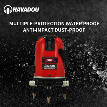 HAVADOU 5 Lines 6 Points Laser Level 360° Self Leveling Vertical&Horizontal Tilt Degrees Rotary LD 635nm Outdoor Mode