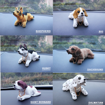 Car Doll Shaking Head Dog Ornaments Dashboard Decoration Nodding Dog Automobile Car Interior Decor Furnishings Accessories Gift