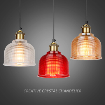 WADBTY Nordic Glass Pendant Lamp Copper Lamp Brass Creative Minimalist E27 Transparent Grass Lamp Cover For Restaurant Light