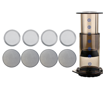 Stainless Steel 8PCS Aeropress Coffee Maker Filter Disc Metal Ultra Filter For Aeropress Coffee Maker Kitchen Coffee Accessories