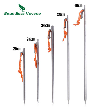 Boundless Voyage Titanium Tent Pegs Camping Tent Nails Stakes Heavy Duty Ground Pin Tent Accessories for Hard Ground 4/6pcs