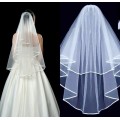 New Style Fashion sImple Classic Simple 2 Layers Blusher Veil Beautiful Wedding Short Bridal Veil Voile Mariage Free Shipping