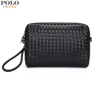 VICUNA POLO Cool Knitting Design Men Clutch Handbag Large Capcity Man Envelope Clutch Wallet Man Bag With SHoulder Strap