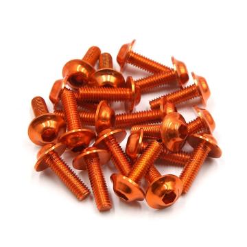 X Autohaux 20PCS M6 x 20mm Orange Hexagon License Plates Fairing Bolts Screw for Motorcycle, 20 Pack