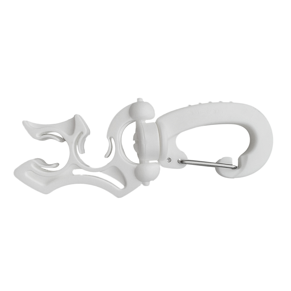 Scuba Diving Double Hose Holder Keeper Regulator Octopus Retainer BCD Clip for Underwater Dive Snorkeling - White