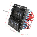10 Gang Waterproof Car Auto Boat Marine LED AC/DC Rocker Switch Panel Dual Power Control Overload Protection 15A DC Output